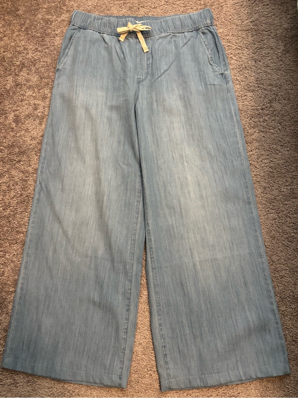 Nine West Light Blue Drawstring WideLeg Medium Jeans